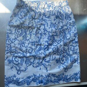 Escada Blue and White Pencil Skirt size 36